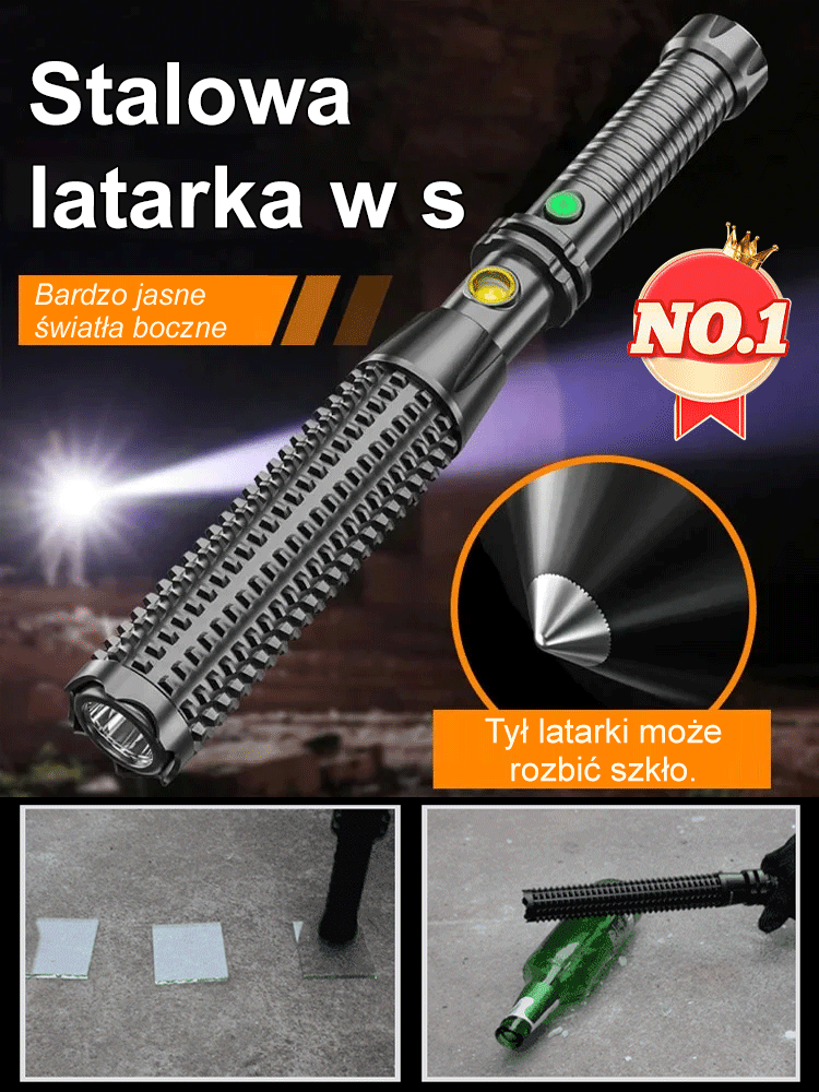 Taktyczna Latarka Ratunkowa ze Zbijakiem do Szyb | Płatność przy odbiorze! -80%