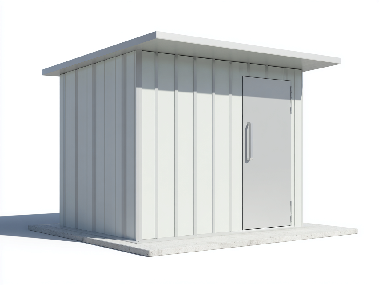 Casetta da giardino - acciaio zincato - 280x360x245 cm - bianco-grigio chiaro - moderna-Niriaoliving