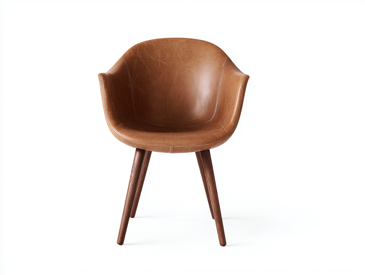 Sedia da pranzo - Similpelle-Legno - 58x56x82 cm - Marrone cognac - Moderno-Niriaoliving