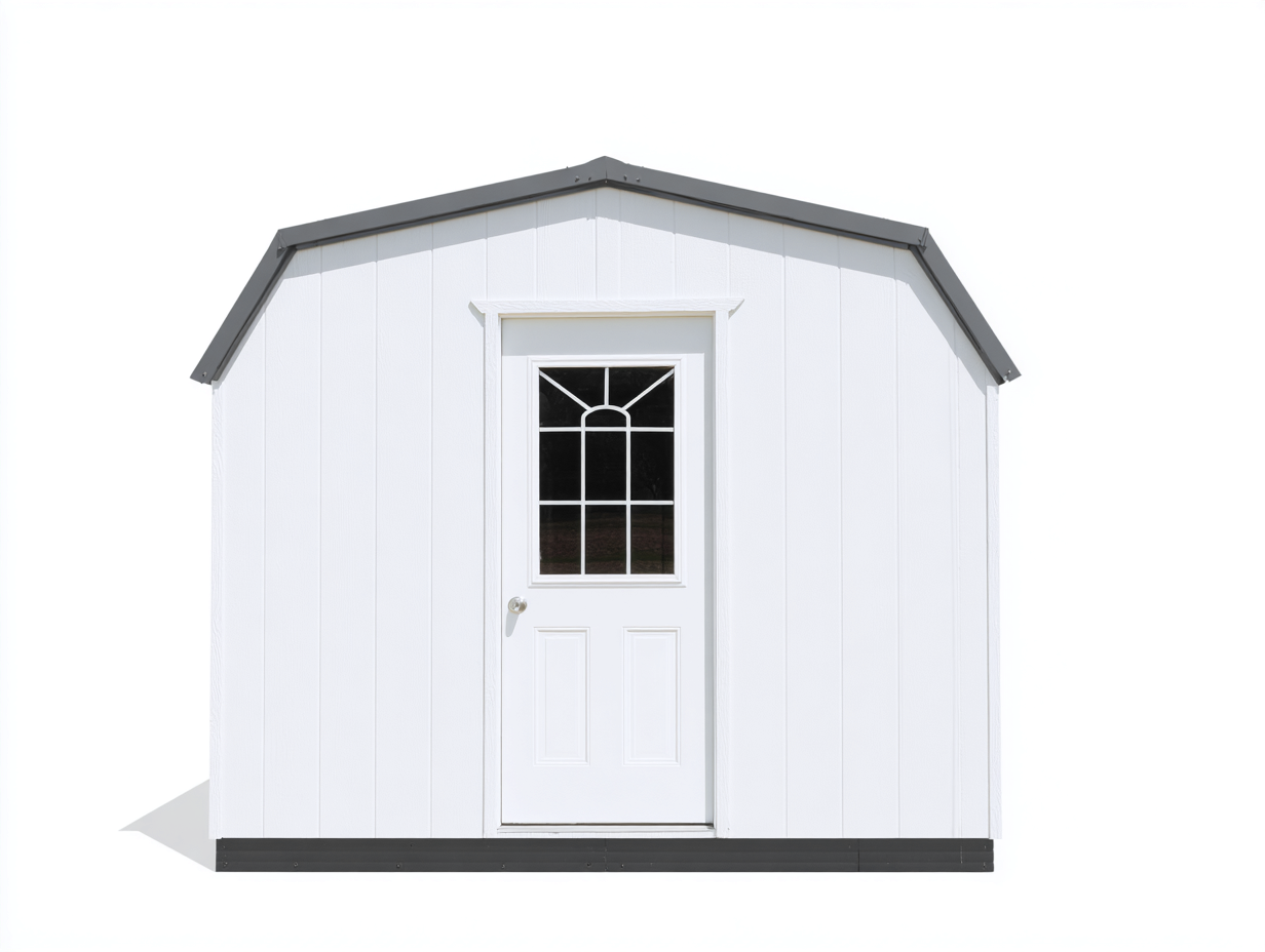 Casetta da giardino - acciaio zincato - 310x430x315 cm - bianco-grigio - moderna-Niriaoliving
