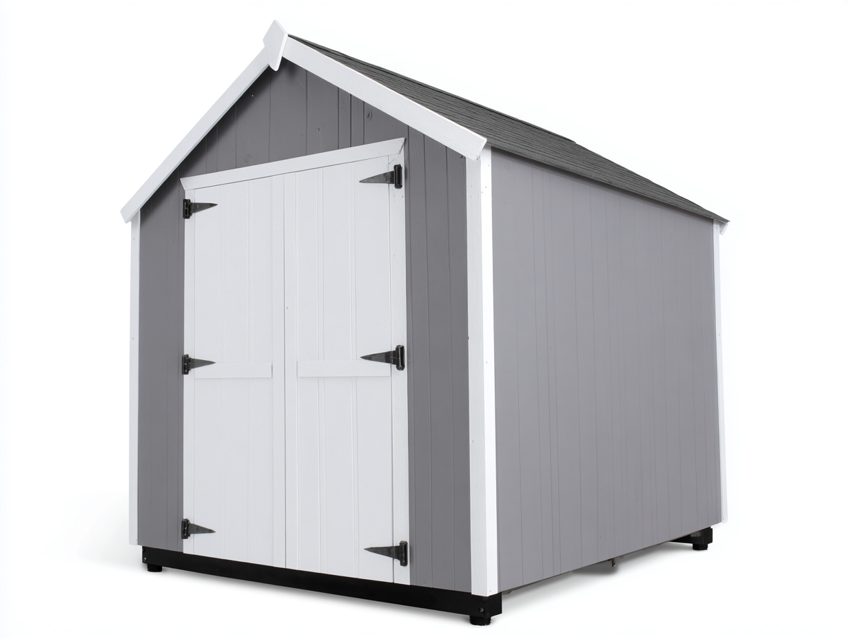 Casetta da giardino - acciaio zincato - 315x390x295 cm - grigio-bianco - moderna-Niriaoliving