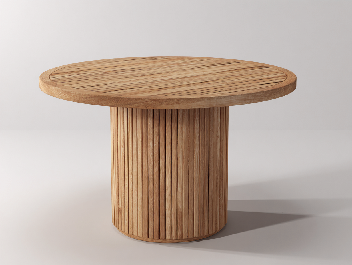 Tavolo da giardino - legno - 132x132x76 cm - marrone - stile moderno-Niriaoliving