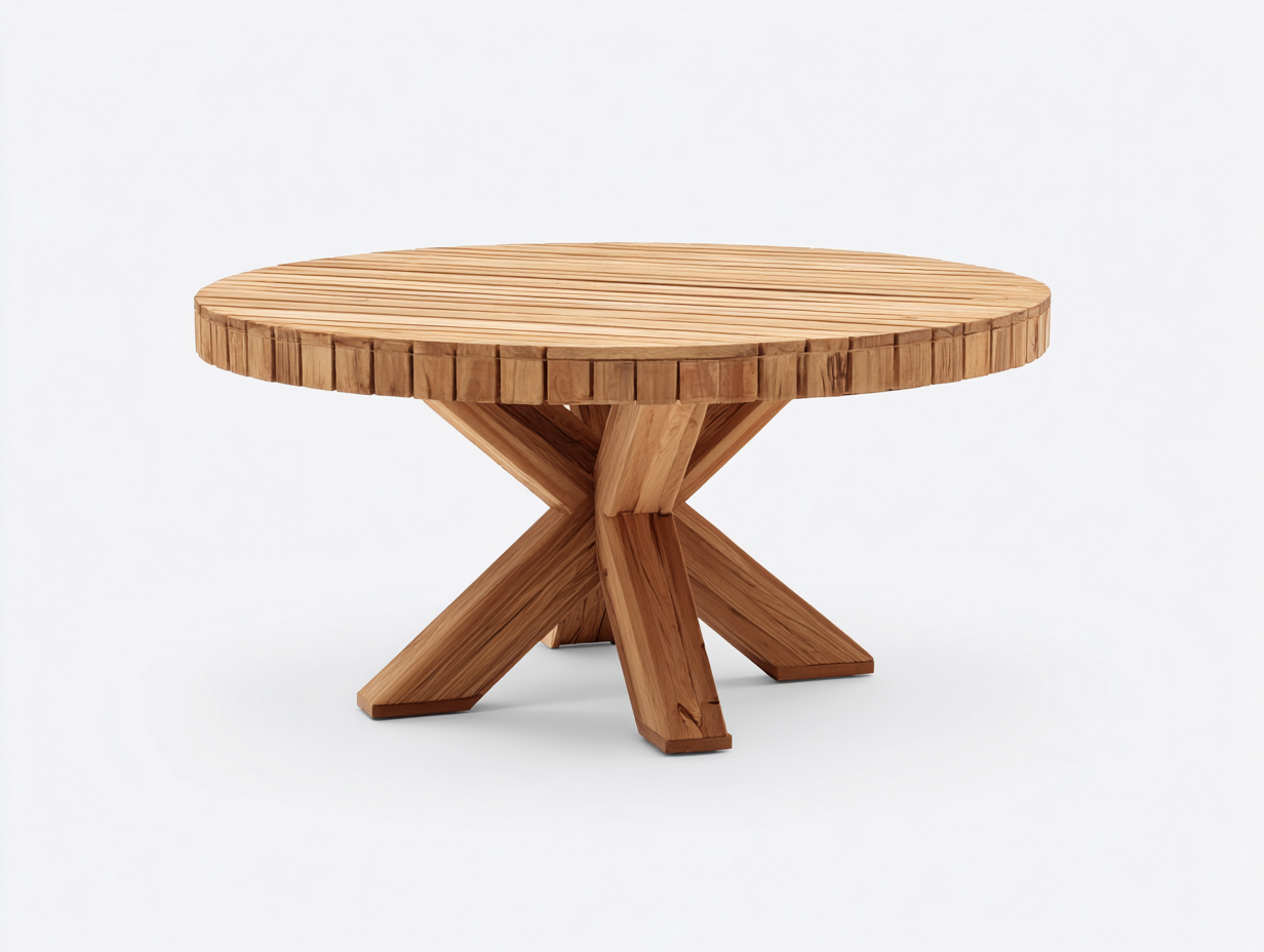 Tavolo da giardino - legno - 130x130x74 cm - marrone - stile rustico-Niriaoliving