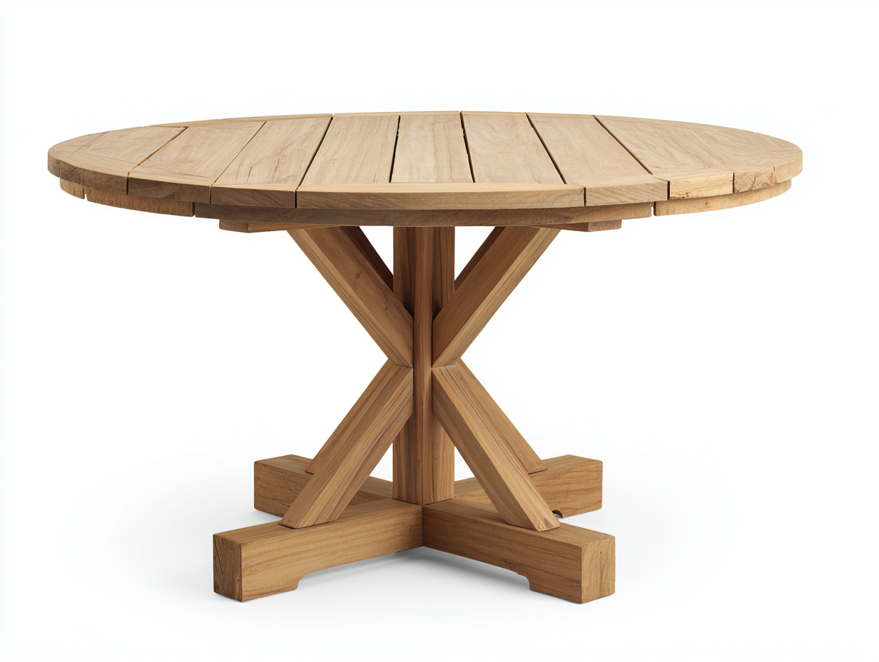 Tavolo da giardino - legno - 128x128x75 cm - marrone - stile rustico-Niriaoliving