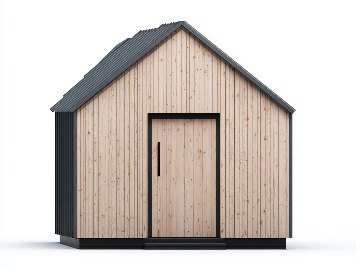 Casetta da giardino - legno - 380x500x360 cm - naturale-nero - moderna-Niriaoliving