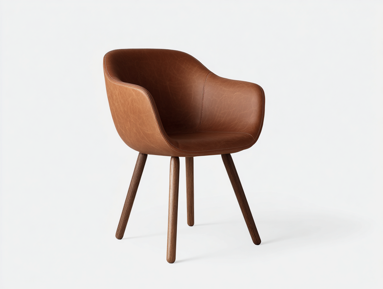 Sedia da pranzo - Similpelle-Legno - 60x58x84 cm - Marrone cognac - Stile contemporaneo-Niriaoliving
