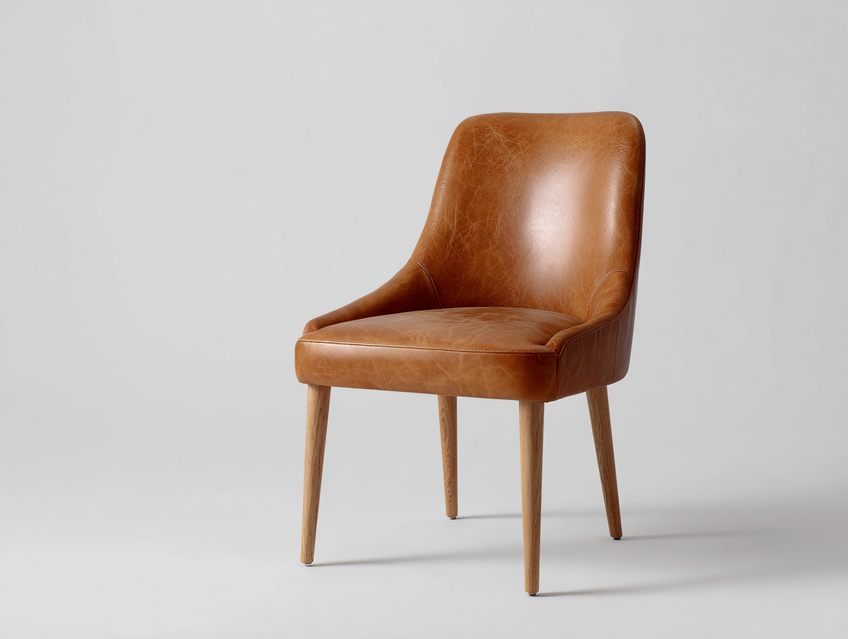 Sedia da pranzo - Similpelle-Legno - 57x61x86 cm - Marrone miele - Eleganza moderna-Niriaoliving