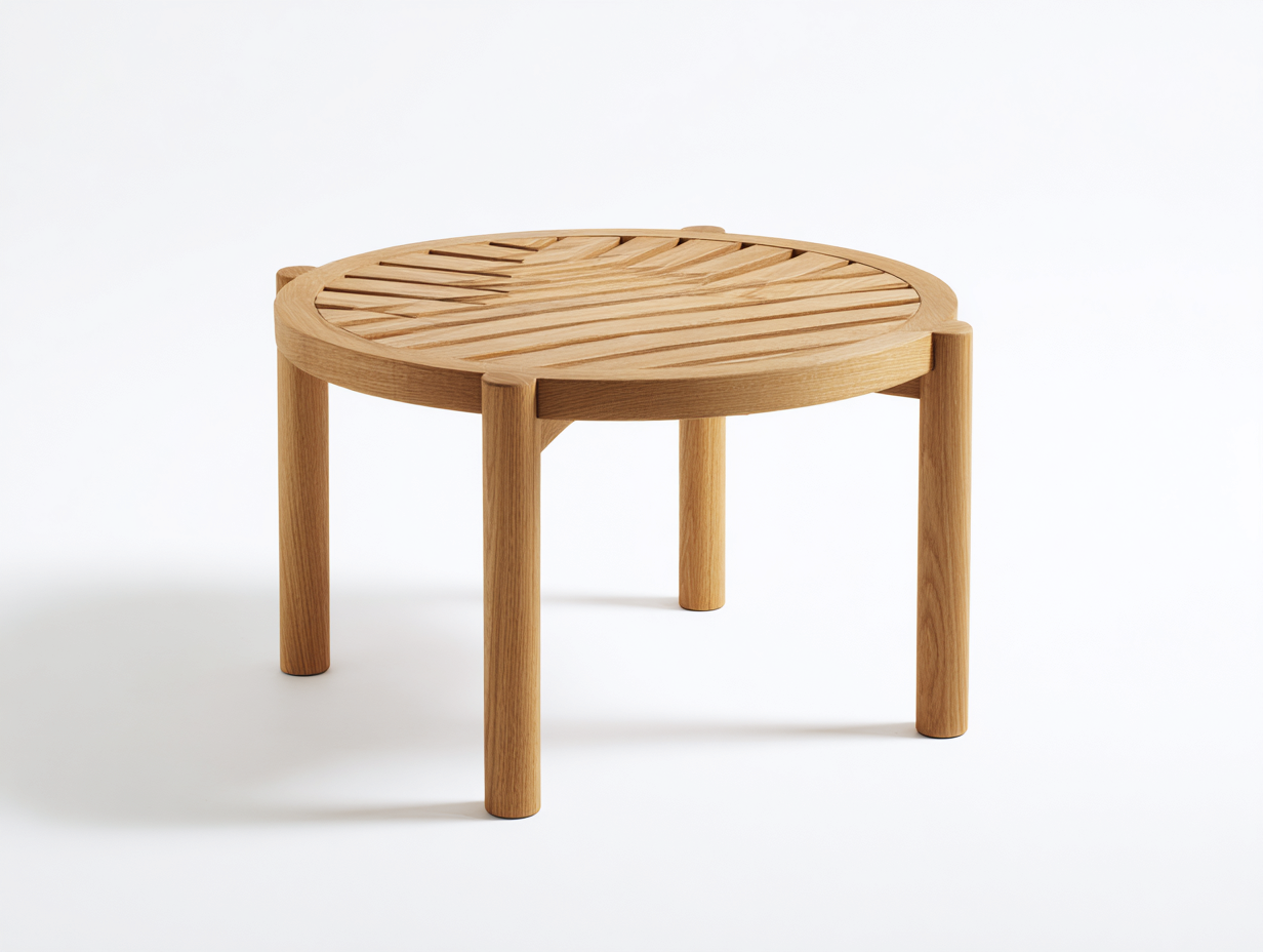 Tavolo da giardino - Legno - 78x78x45 cm - Rovere chiaro - Scandinavo-Niriaoliving