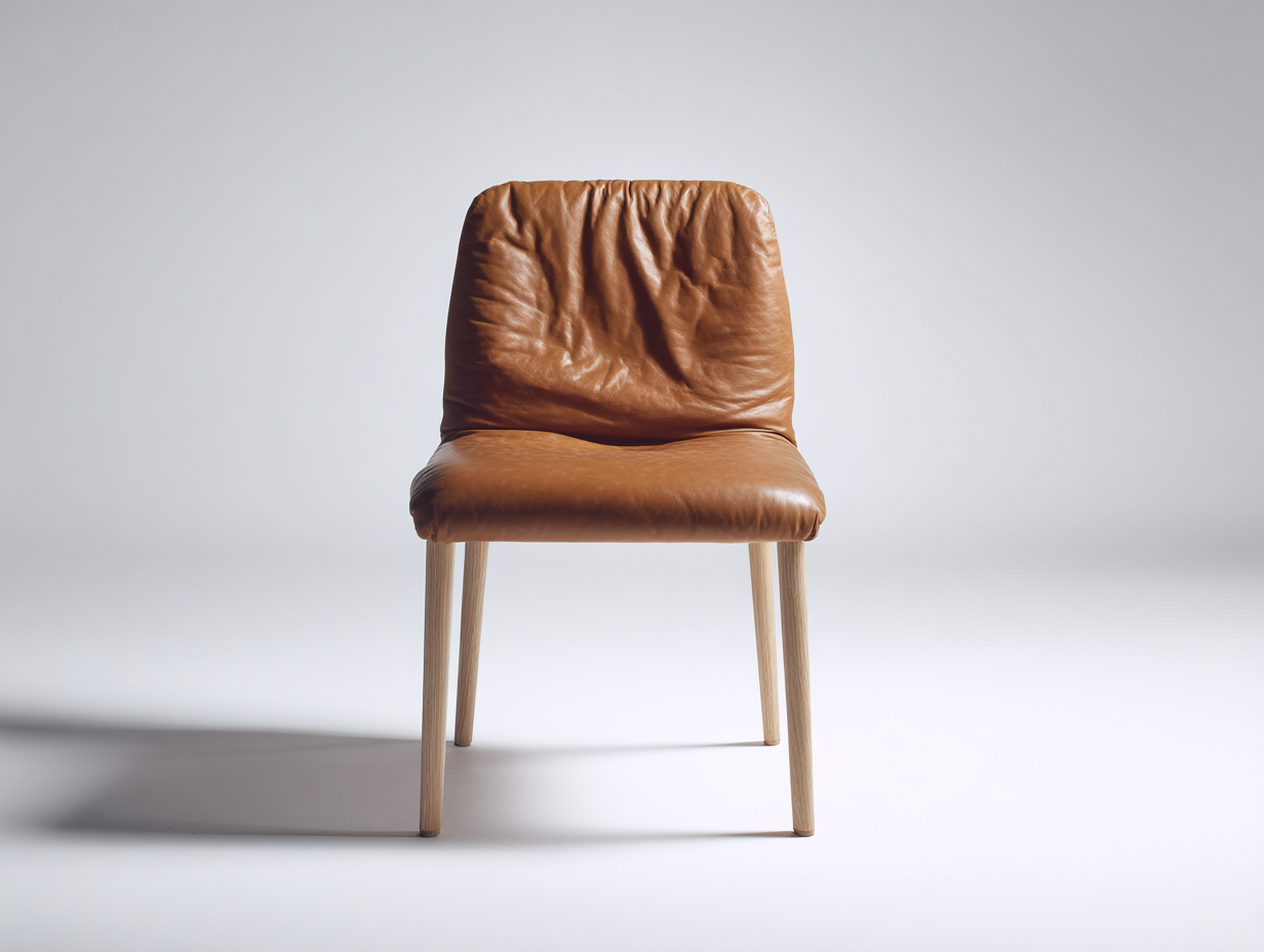 Sedia da pranzo - Similpelle-Legno - 49x57x82 cm - Marrone caramello - Stile moderno casual-Niriaoliving