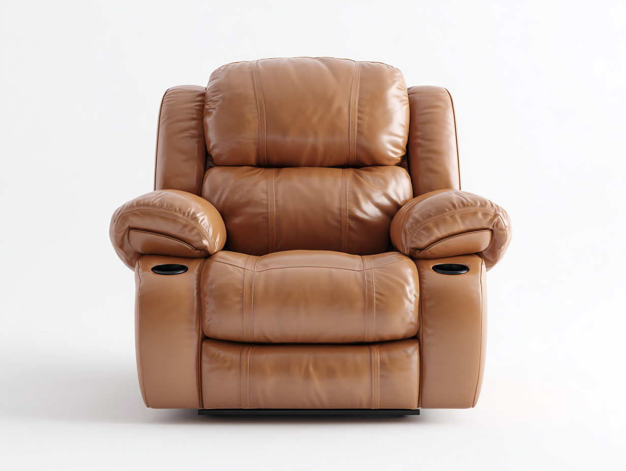 Poltrona reclinabile-Ecopelle-100x97x108 cm-Cognac-Comfort moderno-Savaohaus