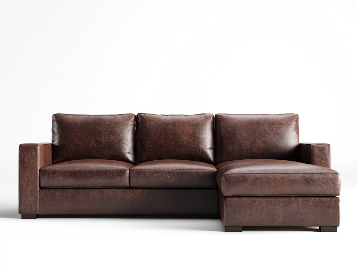 Divano angolare-Ecopelle-legno-278x170x86 cm-Marrone vintage-Moderno essenziale-Savaohaus