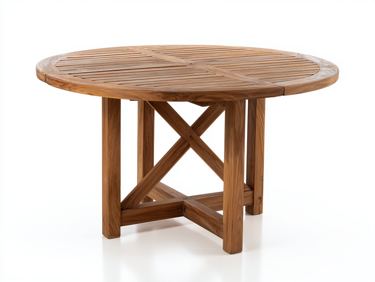 Tavolo da giardino-Legno-120x120x76 cm-Marrone naturale-Classico-Savaohaus
