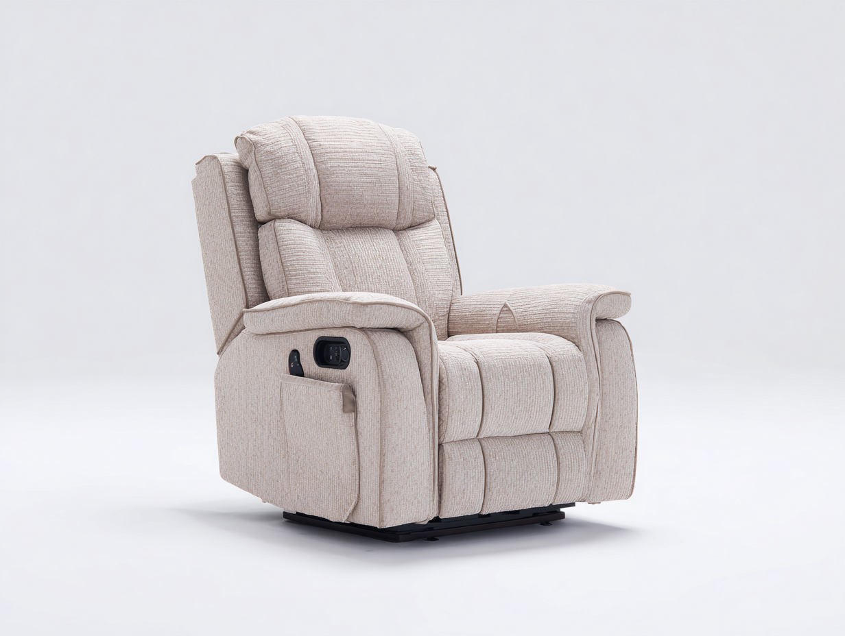 Poltrona reclinabile-Tessuto-93x90x109 cm-Beige-Stile relax contemporaneo-Savaohaus