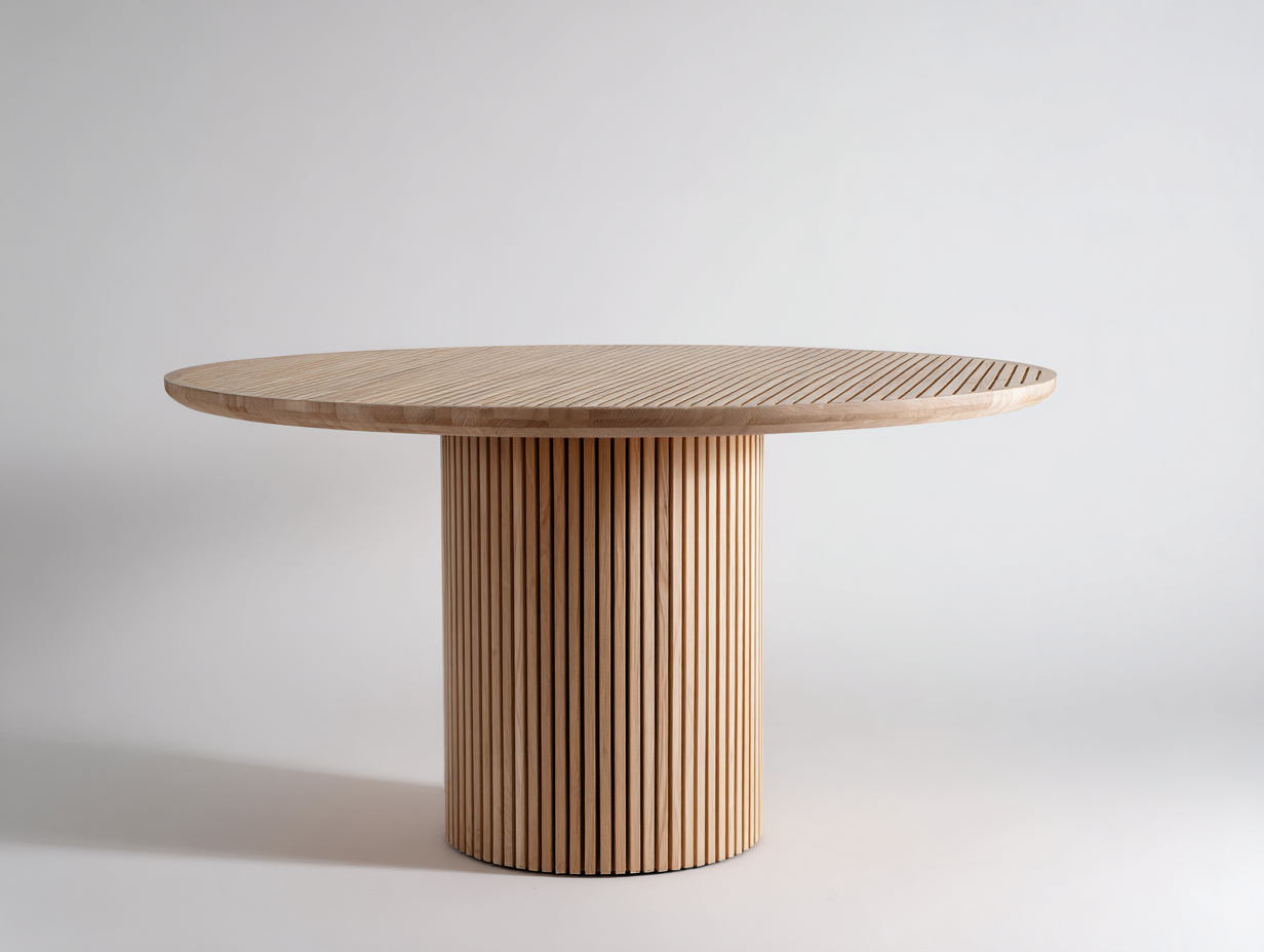 Tavolo da giardino-Legno-140x140x75 cm-Marrone chiaro-Design rotondo-Savaohaus