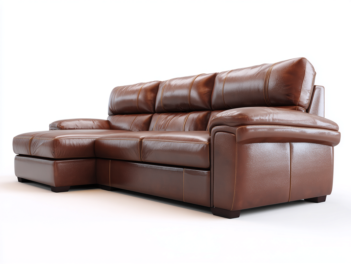 Divano angolare-Ecopelle-legno-271x169x92 cm-Marrone cognac-Contemporaneo-Savaohaus