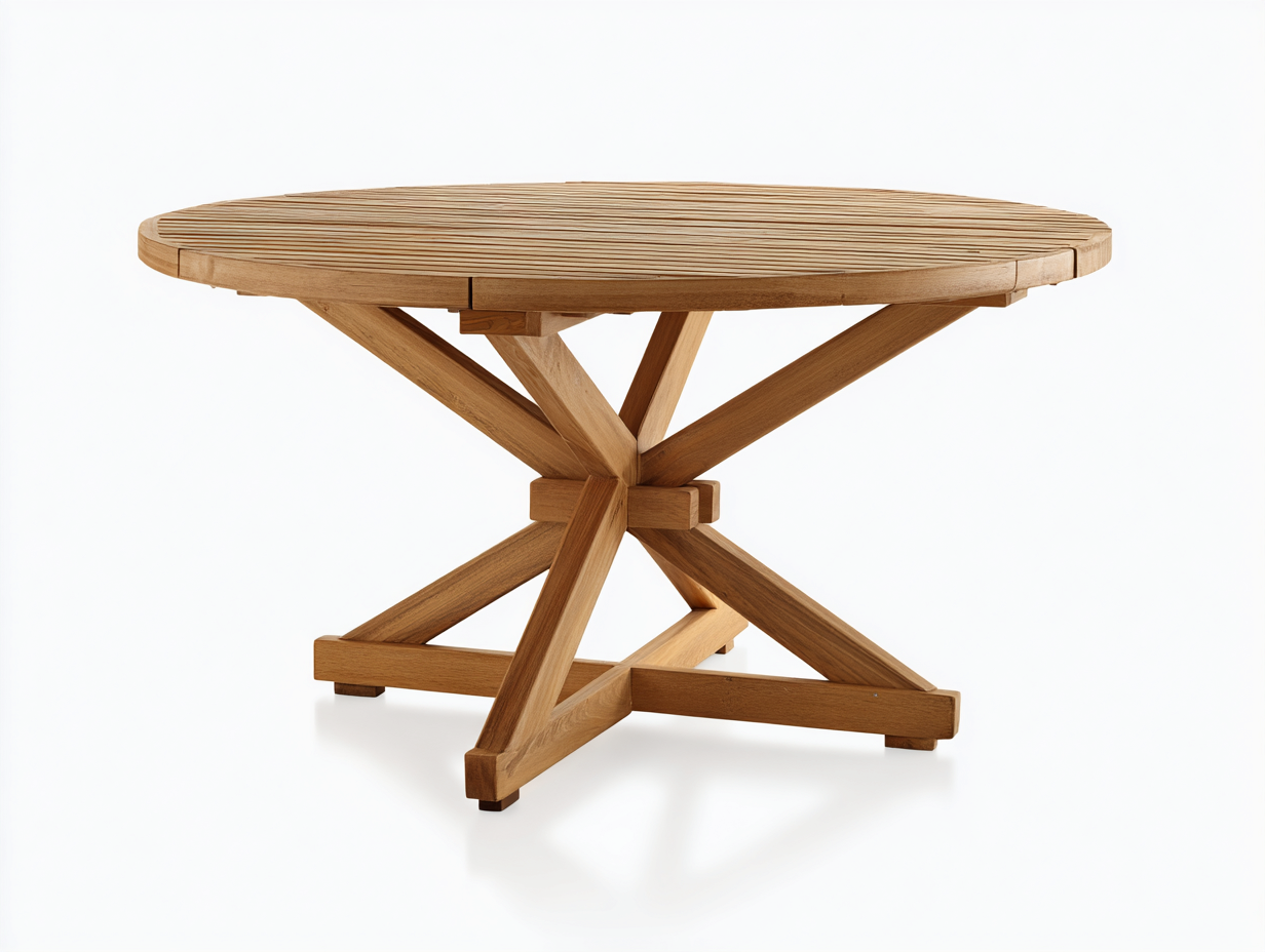 Tavolo da giardino-Legno-135x135x75 cm-Marrone chiaro-Design incrociato-Savaohaus