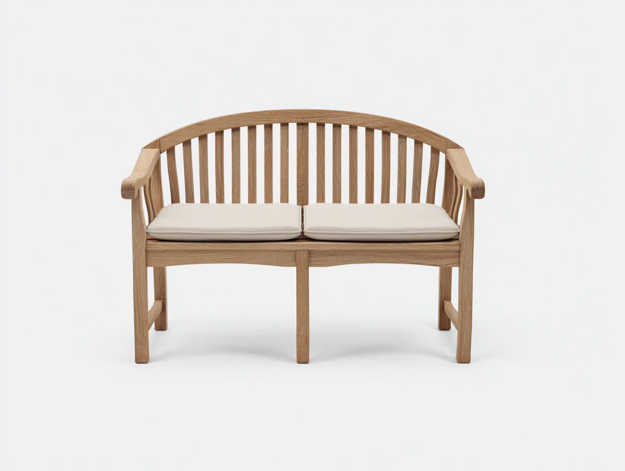 Panche da giardino - legno-tessuto - 126x58x79 cm - rovere naturale-crema - nordico-Dotihanest