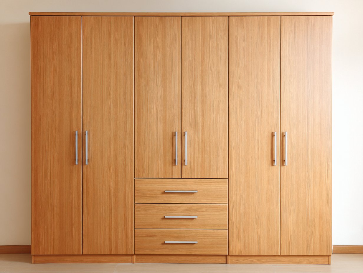 Armadio-legno ingegnerizzato-242x60x214 cm-rovere miele-moderno essenziale-Dotihanest