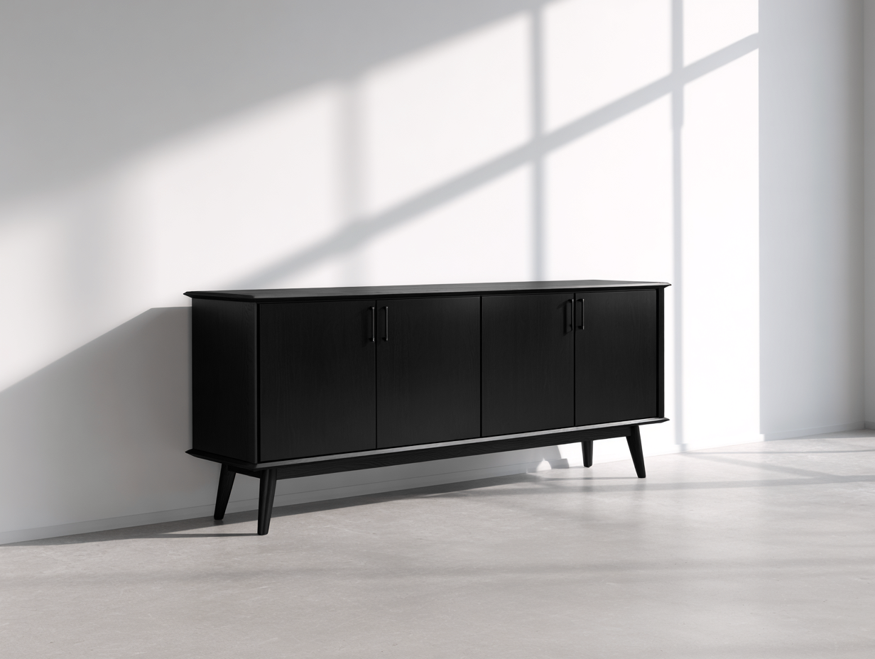 Mobile ingresso - legno - 176x41x74 cm - nero - contemporaneo-Dotihanest