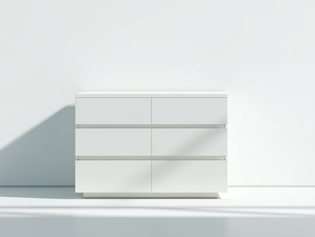 Cassettiera-Legno ingegnerizzato-122x45x78 cm-Bianco opaco-Stile minimalista-Dotihanest