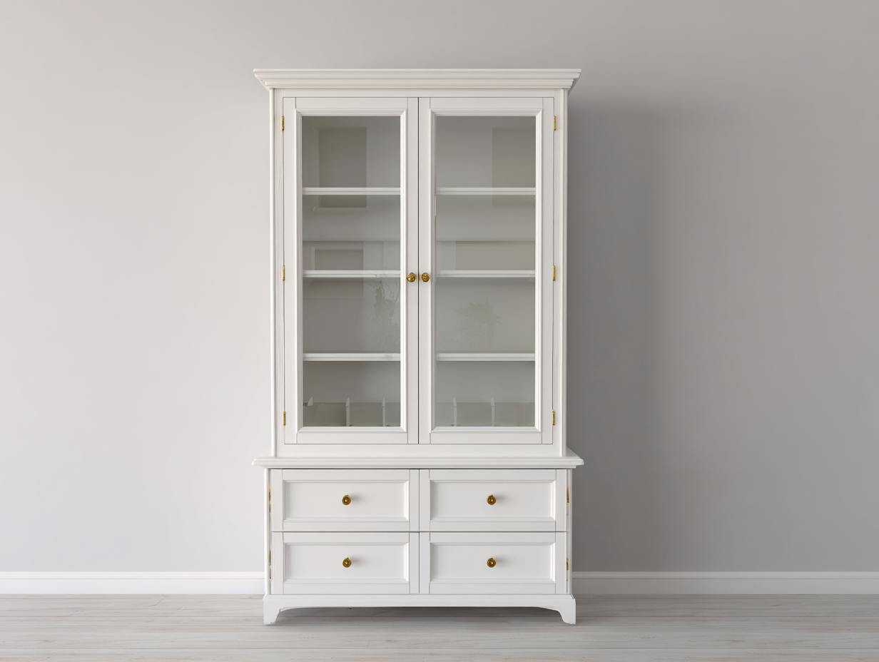 Vetrina - legno-vetro-metallo - 104x42x190 cm - bianco-oro - classico-Dotihanest