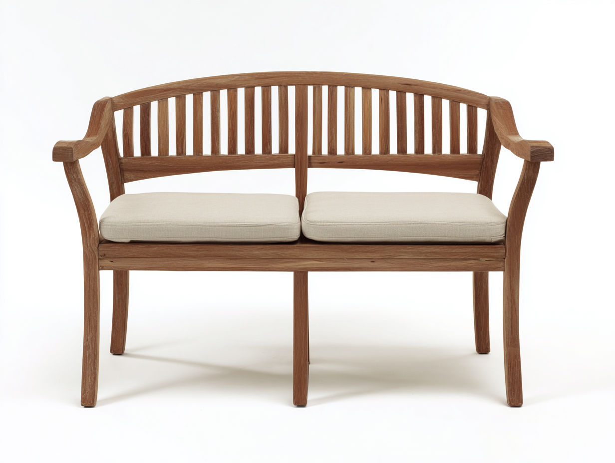 Panche da giardino - legno-tessuto - 153x64x86 cm - noce naturale-beige - classico-Dotihanest