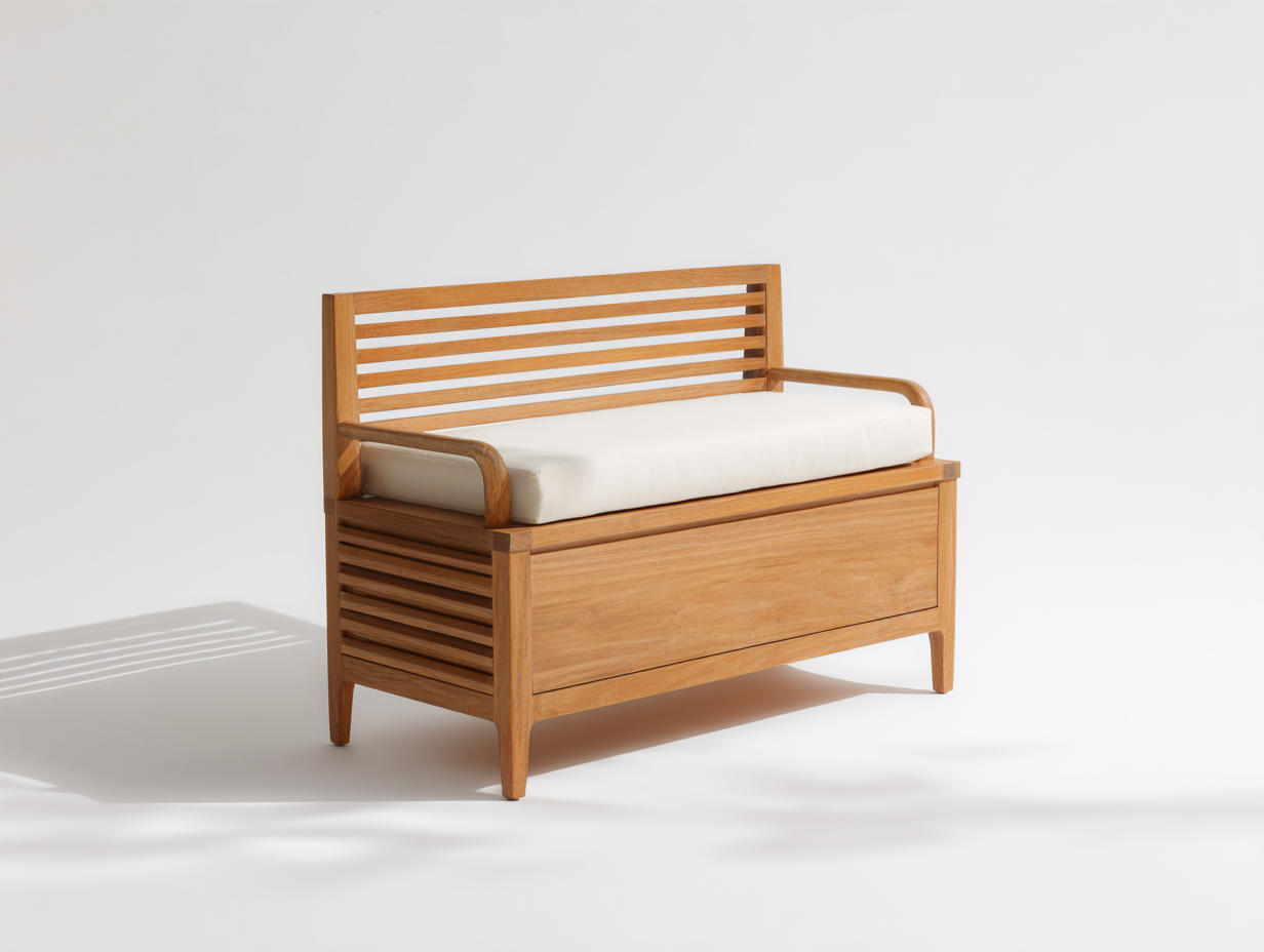 Panche da giardino - legno - 126x55x84 cm - teak naturale-bianco - nordico-Dotihanest