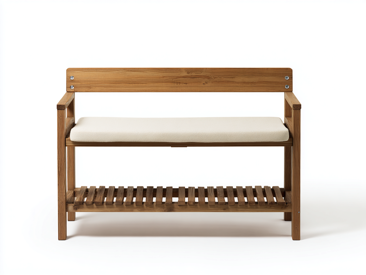 Panche da giardino - legno-tessuto - 120x46x78 cm - miele naturale-crema - pratico-Dotihanest