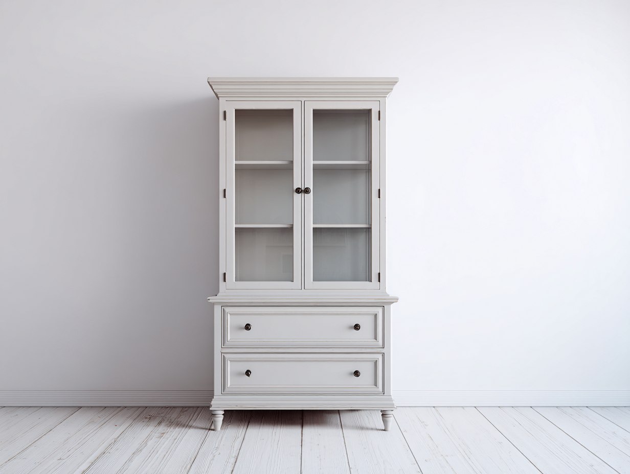 Vetrina - legno-vetro-metallo - 94x40x178 cm - bianco-nero - classico-Dotihanest