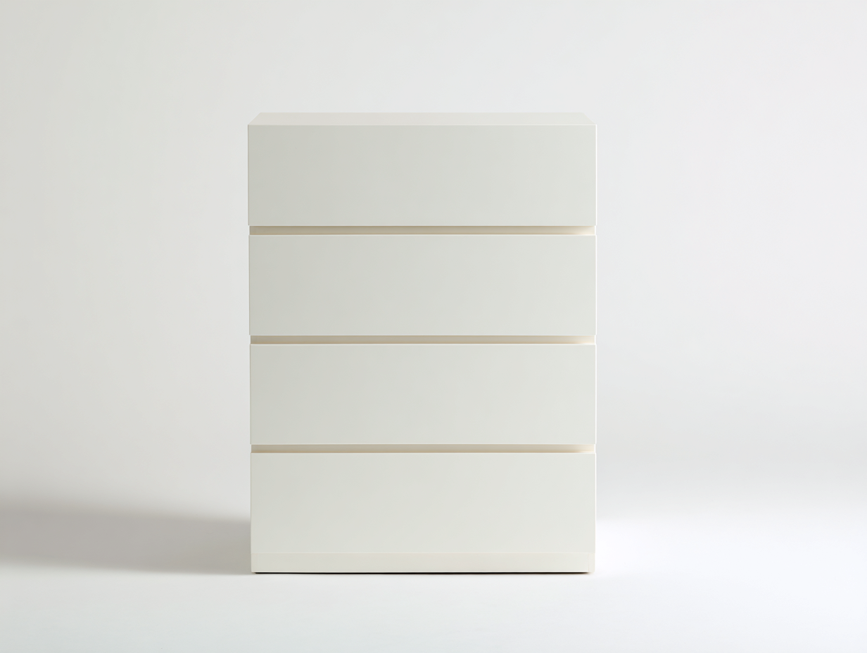 Cassettiera-Legno ingegnerizzato-80x42x118 cm-Bianco opaco-Minimalista moderno-Dotihanest