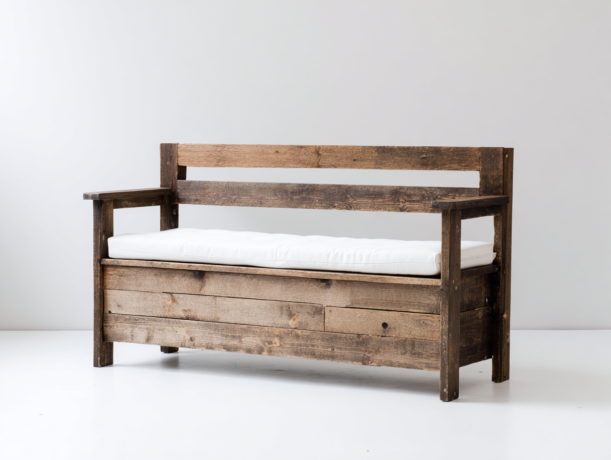 Panche da giardino - legno - 158x56x89 cm - marrone naturale-bianco - rustico-Dotihanest