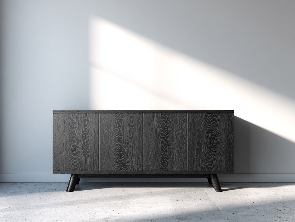 Mobile ingresso - legno - 178x40x73 cm - nero - minimalista-Dotihanest