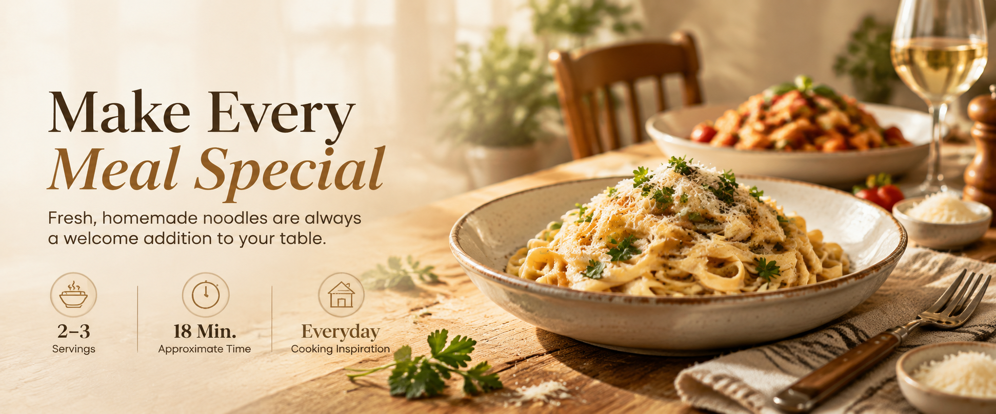 Make every meal special with fresh homemade pasta