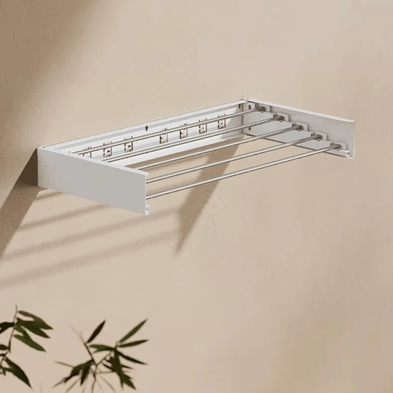 Wall mounted drying rack opened and folded