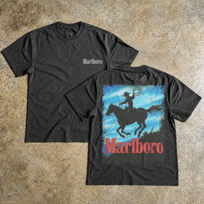 Vintage-Channel Cowboy Hill Vintage Black T-Shirt