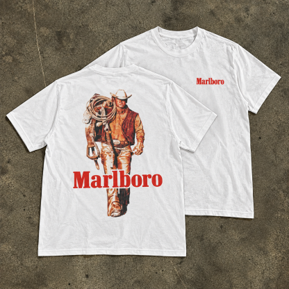 Vintage-Channel Marlo Man 'Cattle Rustler' Heavyweight White T-Shirt