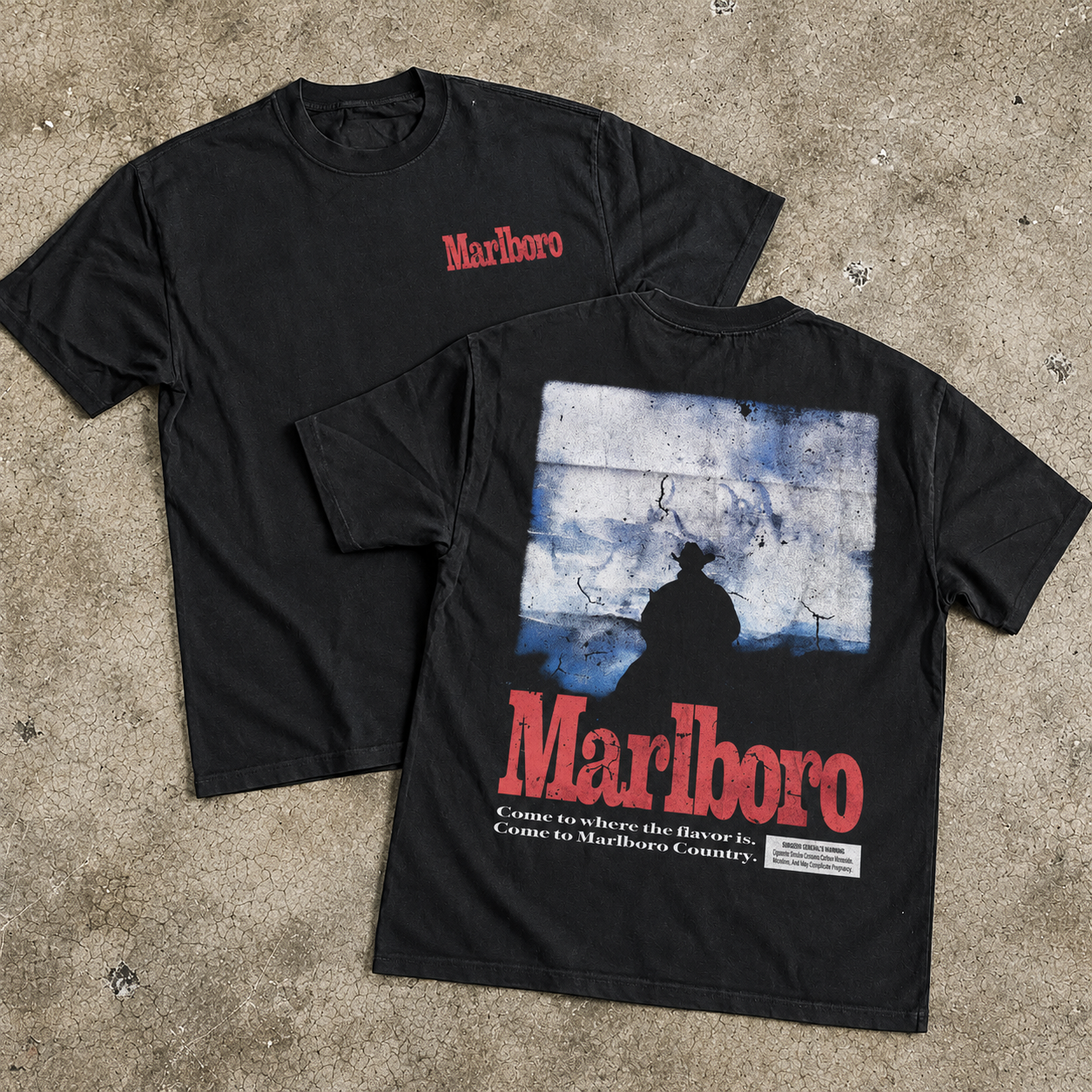 Vintage-Channel Country 'Herd' Heavy Faded Black Tee
