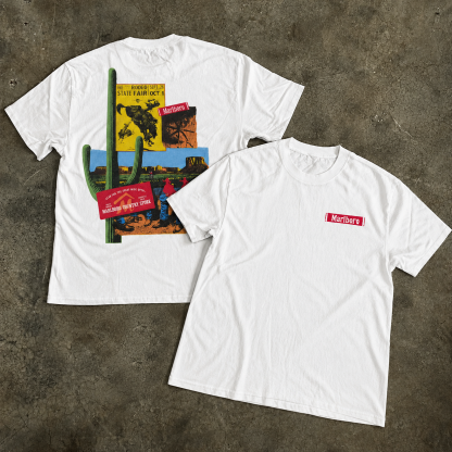 Vintage-Channel 'Rodeo State Fair' Vintage Faded Heavy White Tee