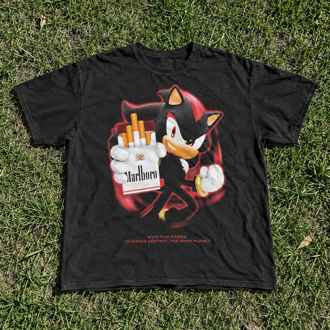 Vintage-Channel Shadow 'Marlboro Power' Vintage Black Tee