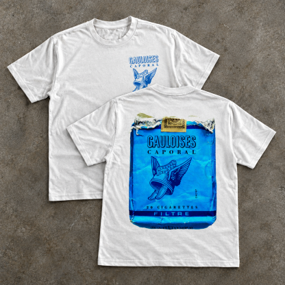 Vintage-Channel 'Gauloises Cigarettes' Box Heavyweight White T-Shirt