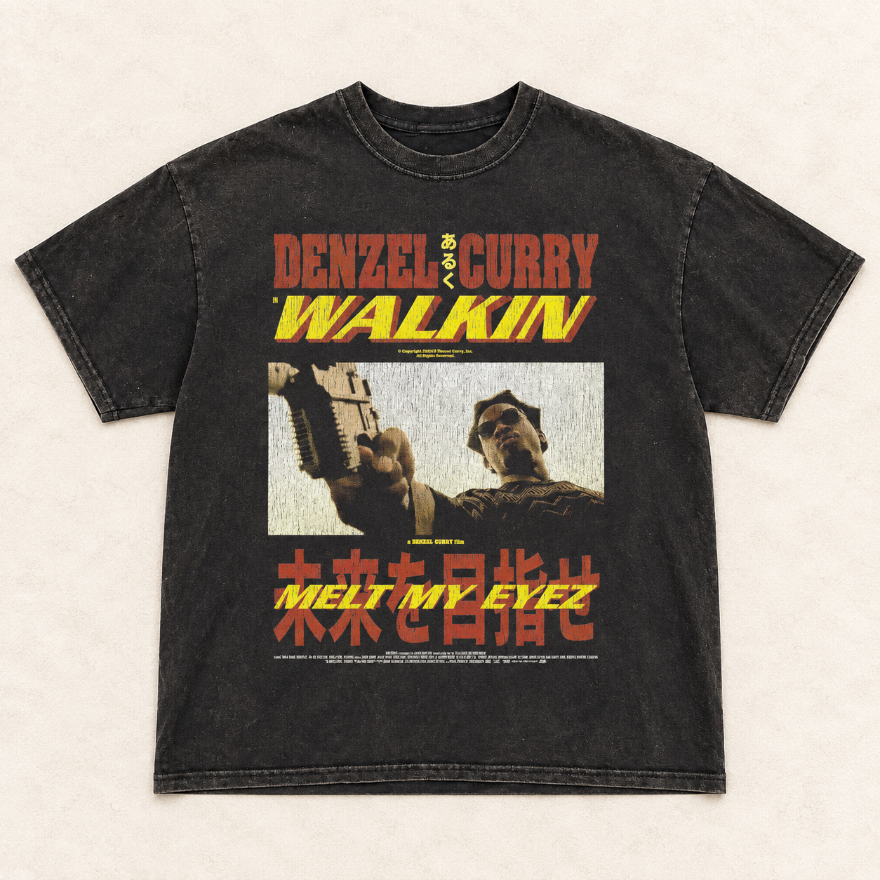 Vintage-Channel Denzel Curry Walking Vintage Black T-Shirt