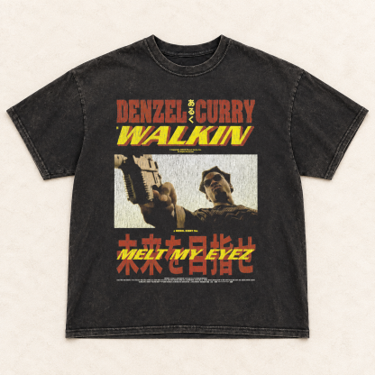 Vintage-Channel Denzel Curry Walking Vintage Black T-Shirt