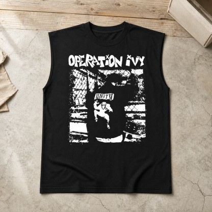 Vintage-Channel Op Ivy Cut-Off Vintage Black Tank Top