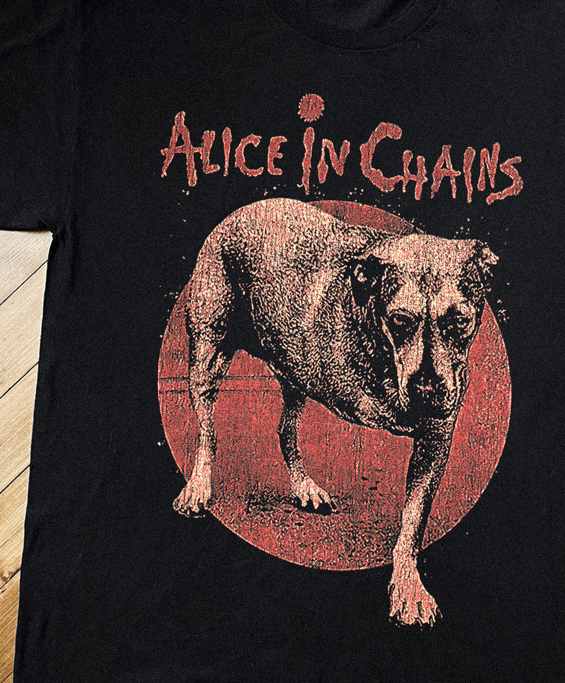 Vintage-Channel 95 Alice In Chains Three Legged Dog Black T-Shirt-Vintage-Channel