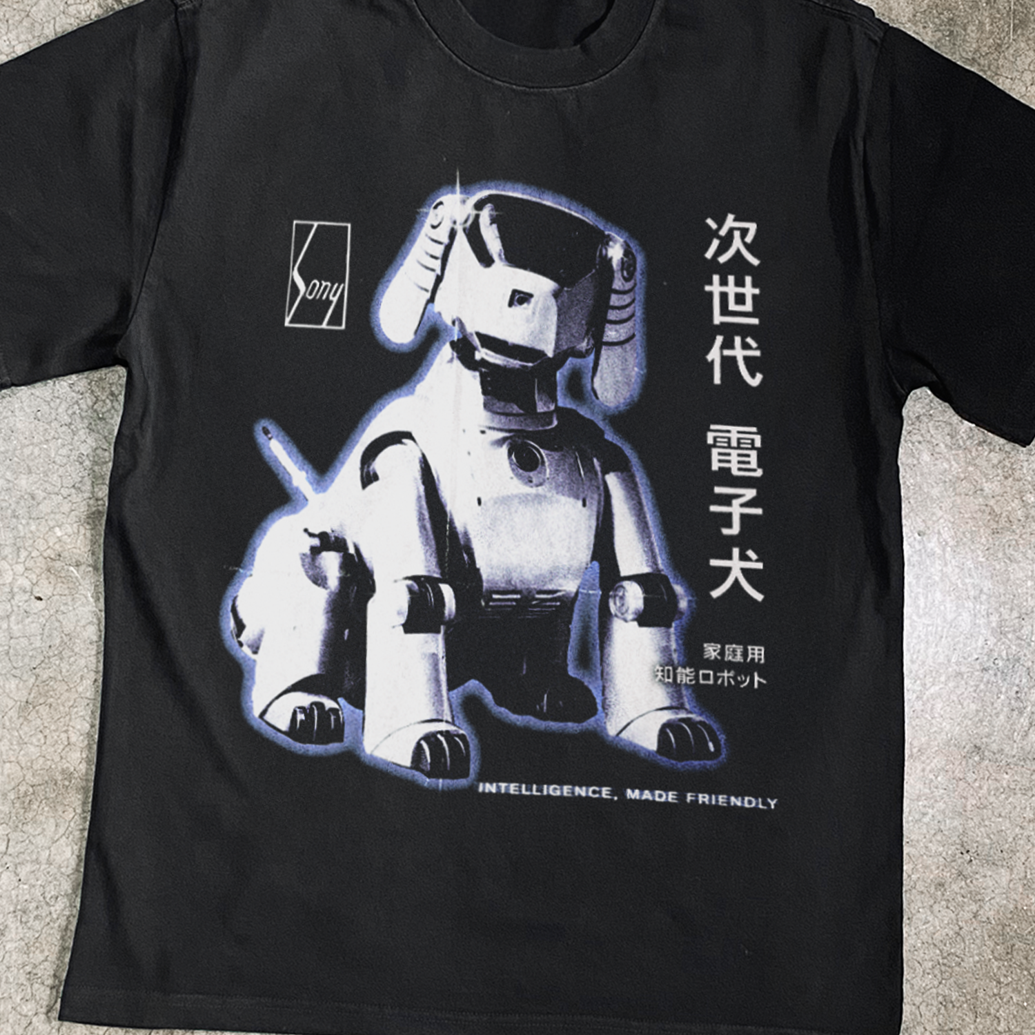 Vintage-Channel Sony 'AIBO' Robo-Dog 90s Japanese Promo Heavy Faded Tee-Vintage-Channel