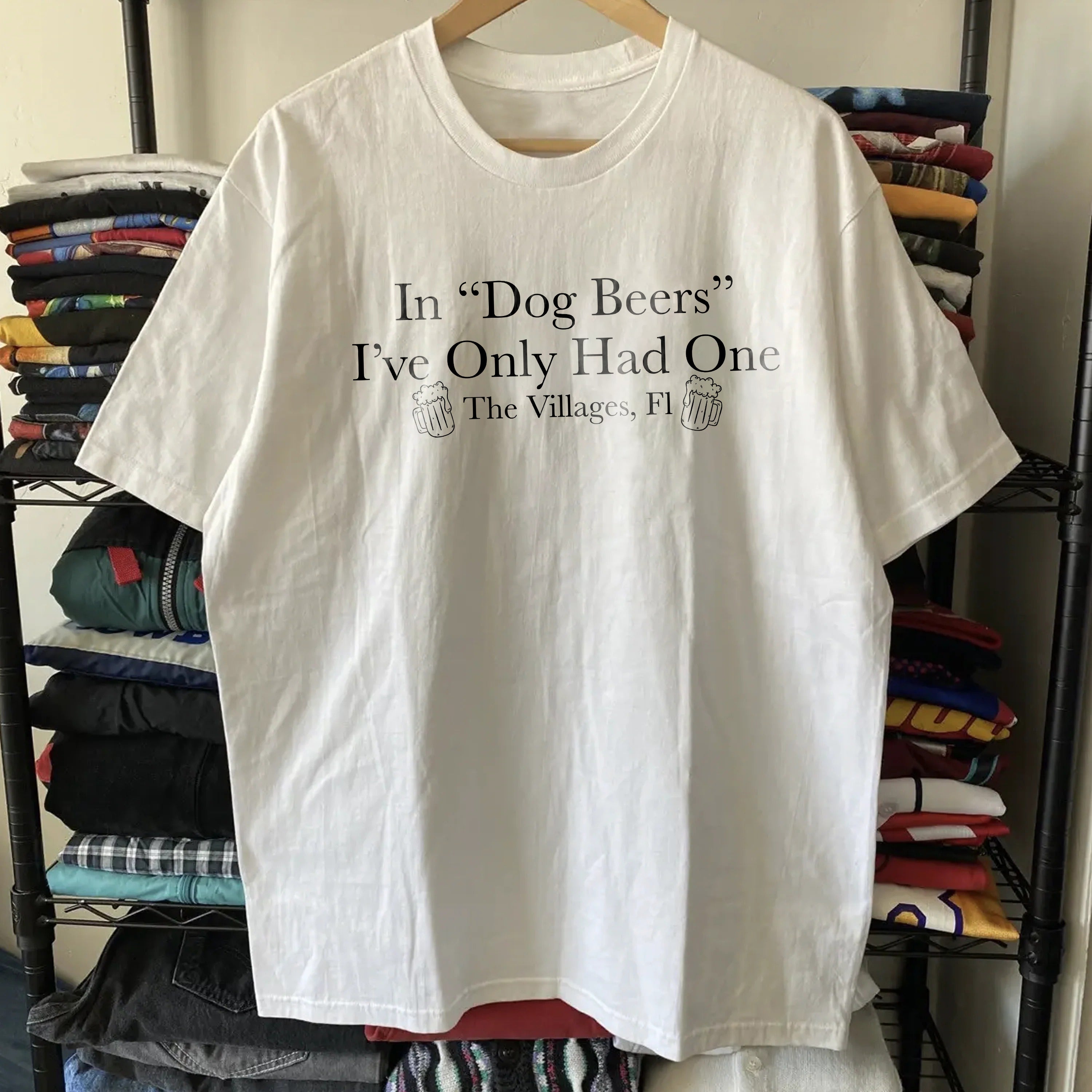 Vintage-Channel Vintage Dog Years White Tee-Vintage-Channel