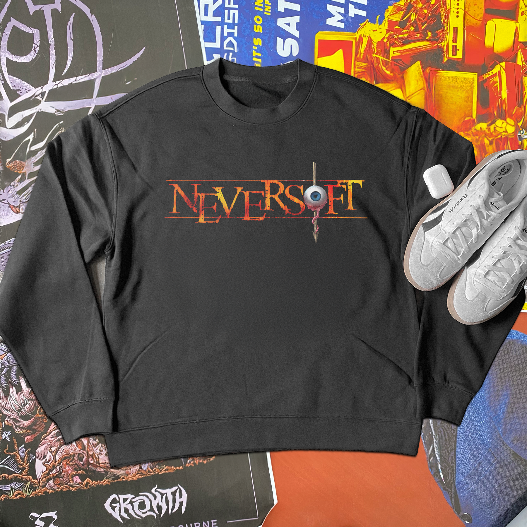 2000S 'Neversoft' Black Crewneck Sweatshirt
