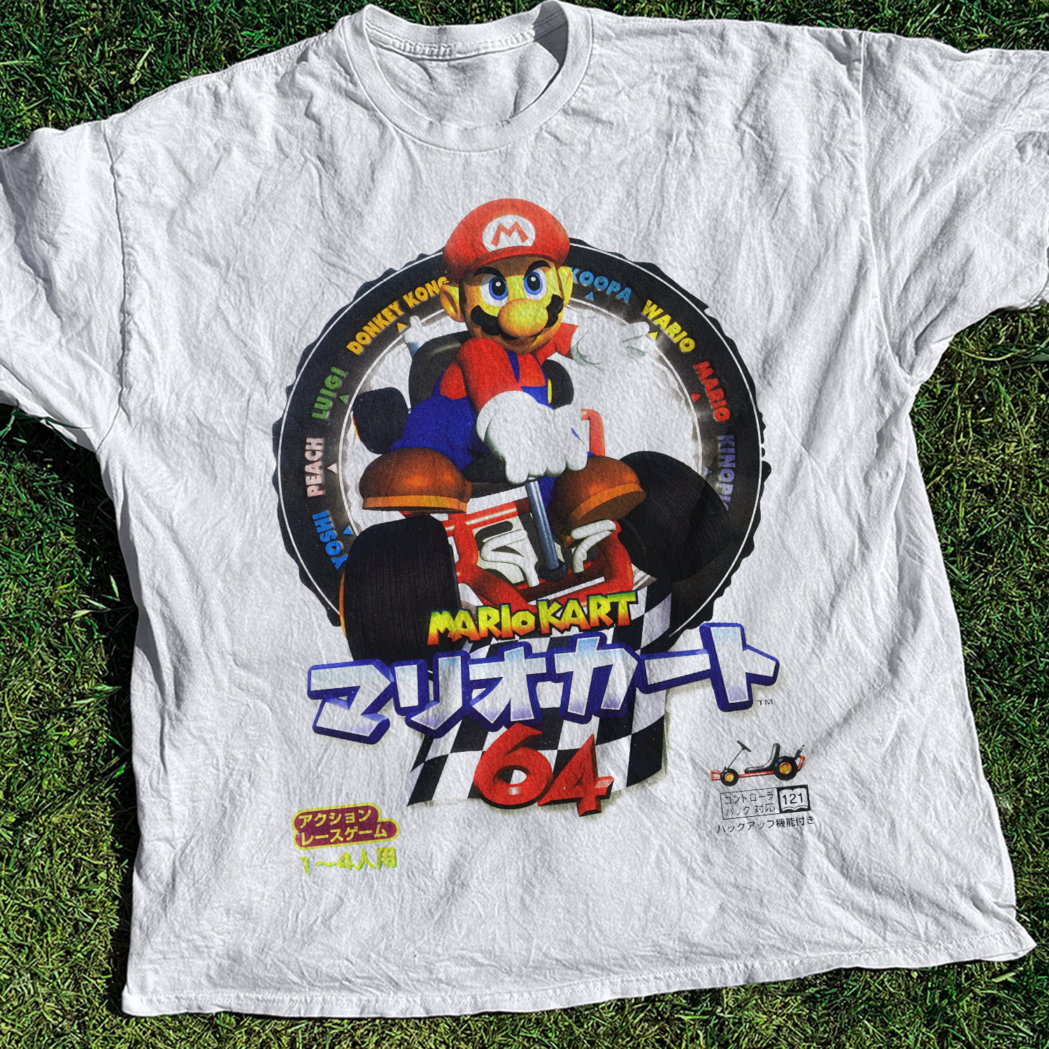 Vintage-Channel Japanese 90s 'MarioKart 64' Vintage White Tee-Vintage-Channel