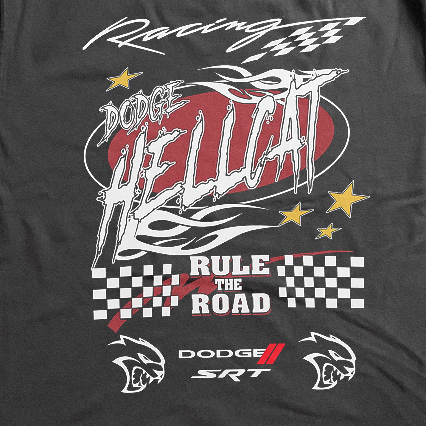 Vintage-Channel Dodge Hellcat Vintage Heavyweight Black T-Shirt-Vintage-Channel