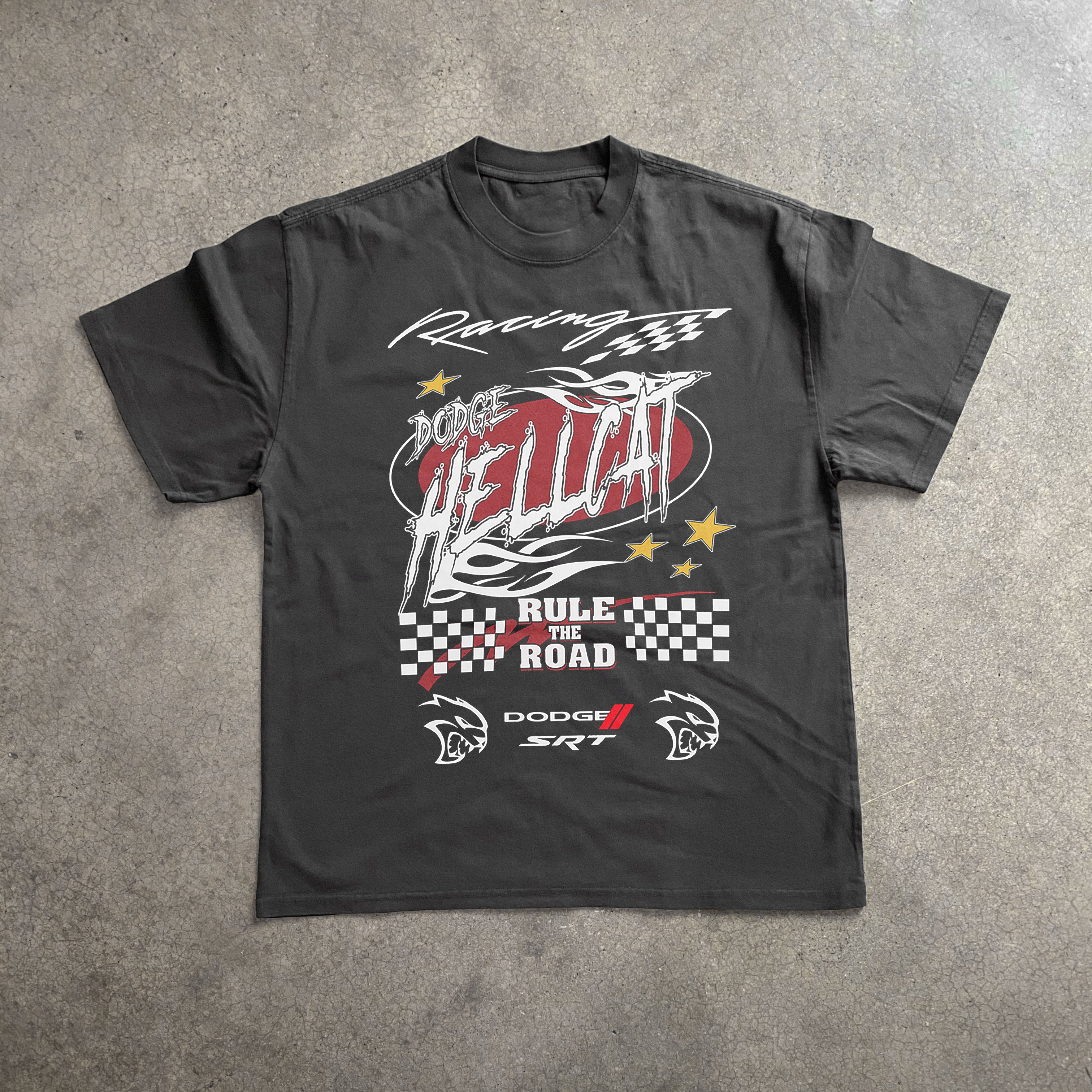 Vintage-Channel Dodge Hellcat Vintage Heavyweight Black T-Shirt-Vintage-Channel